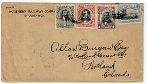 Costa Rica 1906 Limon cancel on cover to the U.S., Northern Railway Co. Scott 56