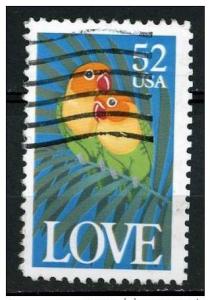 USA 1991 - Scott 2537 used - 52c, Love,  Birds 