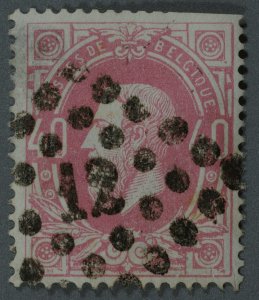Belgium #35 Used VF Classic Dots Cancel w/ Number 12 Bright Color