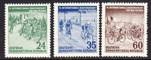 Germany DDR 148-50 MNH 1953 6th International Bicycle Peace Race Set