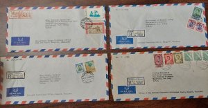 THAILAND, 4 Commercial covers to U.S., nice frankings, VF
