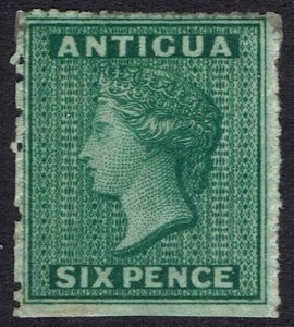 ANTIGUA 1863 QV 6D WMK SMALL STAR ROUGH PERF 14 - 16