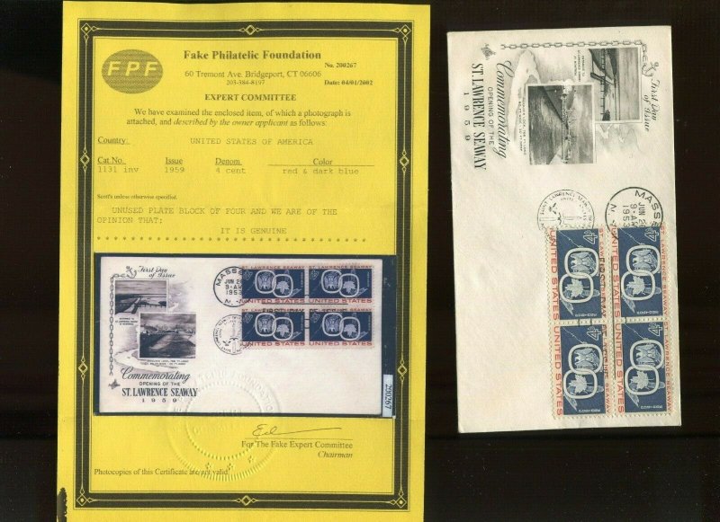 1131 ST LAWRENCE SEAWAY EFO FANTASY INVERT STAMP WITH FAKE PF CERT (LV 214)