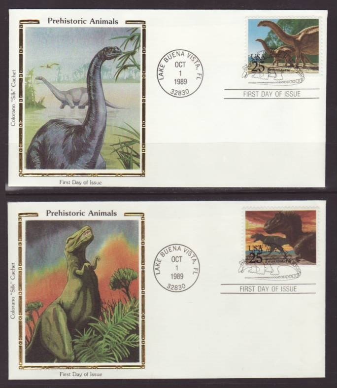 US 2922-2925 Dinosaurs 1989 Colorano S/4 U/A FDC