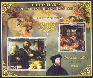 Ivory Coast 2013 Art Paintings Lorenzo Lotto Sheet MNH