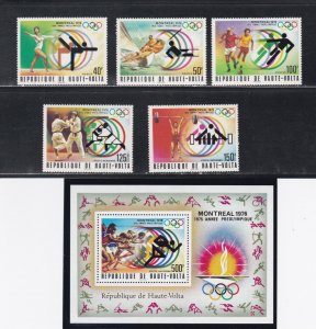 Burkina Faso # 387-389, C228-229, C230, Montreal Olympics, Mint NH, 1/2 Cat.