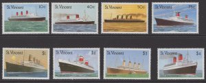 ST.VINCENT SG1221/8 1989 OCEAN LINERS MNH