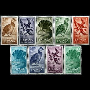 FERNANDO PO 1964 - Scott# 215-23 Birds Set of 9 LH