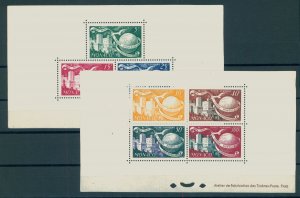 MONACO, UPU 1949 2 SOUVENIR SHEETS WITH GUM, BOTH PERFORATED NEVER HINGED