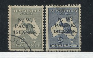 North West Pacific Islands 1918 2d and 2 1/2d Roos used