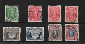 SOUTHERN RHODESIA 1931-1937 VALUES TO 10d SG 15,16,16a,16b,17,18,20,22 FINE USED