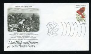 US 1985 State Birds & Flowers - North Carolina UA ArtCraft FDC Capital Postmark