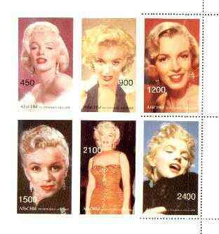 Abkhazia 1997 Marilyn Monroe sheetlet containing complete...