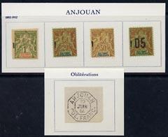 Comoro Islands - Anjouan 1892-1912 4 Peace & Commerce...