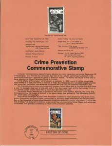 US SP657 Crime Prevention Souvenir Page #2102