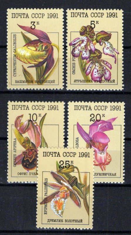 Russia & Soviet Union 5994-5998 MNH Orchids Flowers Plants ZAYIX 0624S0285