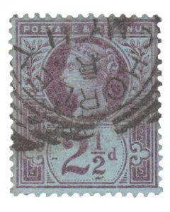 GREAT BRITAIN STAMP 1887 SCOTT # 114. USED. # 4