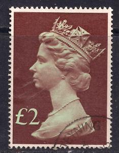 GB 1977 - 87 QE2 £2 Large Parcel Machin used stamp  SG 1027 ( A34 )