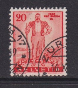 Switzerland   #B78  used  1936  Pro Patria  20c  Herdsman