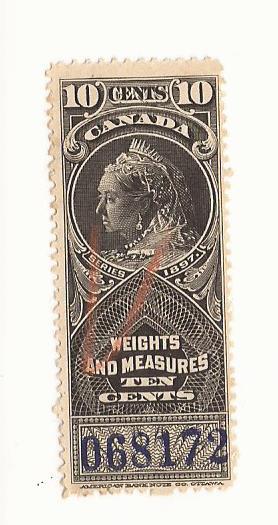 1897 Canada - Victoria Weights and Measure #FWM46a