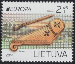 Lithuania 2014 MNH Sc 1026 2.45 l Reed pipe, zither EUROPA