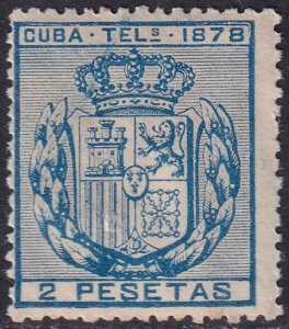 Cuba 1878 telégrafo Ed 44 telegraph MNG(*)