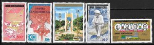 CENTRAL AFRICAN REP. Sc C155-9+C156(RED OVPR) NH ISSUE OF 1977 - BLACK OVPR