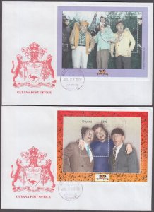 GUYANA Sc# 3543-4 SET of 2 FDC  S/S  HONOURING the THREE STOOGES
