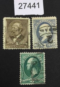 US STAMPS  #205-207 USED LOT #27441