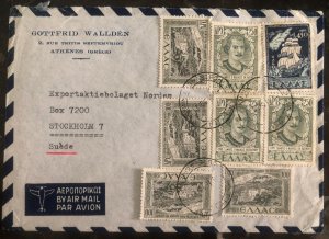 1950 Athens Greece Commercial Airmail Cover To Stockholm Sweden