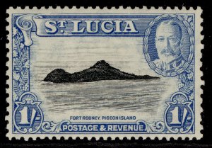 ST. LUCIA GV SG121, 1s black & light blue, M MINT.