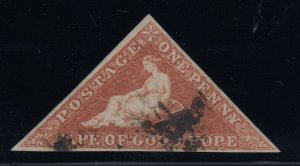 Cape of Good Hope, Sc 3 (SG 1), used, full margins