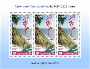 LITHUANIA BEEPOST 2024 MNH Flora, Seaside Regional Park M/S #22f