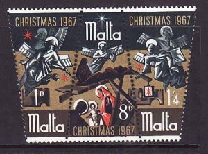Malta-Sc#377a- id6-unused hinged set-Nativity-Christmas-1967-