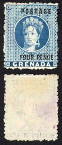 Grenada SG23 4d Wmk large star Printing Flaw to right of face