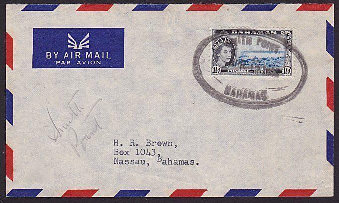 BAHAMAS 1962 local cover scarce OVAL RUBBER DATESTAMP.......................6574