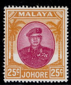 MALAYSIA - Johore GVI SG142, 25c purple & orange, NH MINT.