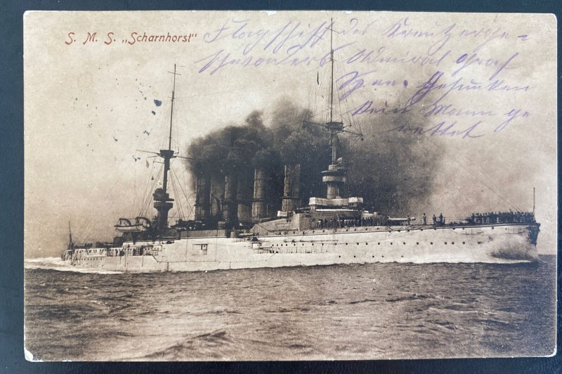 1915 Laboe German Navy Feldpost RPPC Postcard Battle Of Falkland Islands Cover