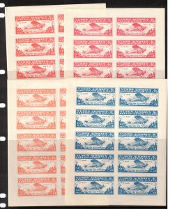 Canada #CL42RP Very Fine Never Hinged Set Of 4 Sheets Of Ten In Different Colors