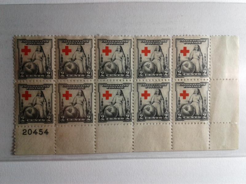 SCOTT # 702 RED CROSS ISSUE MNH PLATE BLOCK OF 10 BEAUTIFUL GEM  !!  1931