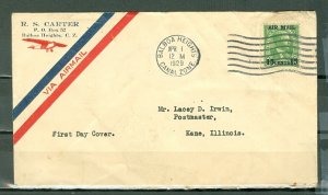 US CANAL ZONE 1929 #C1 on FDC to US