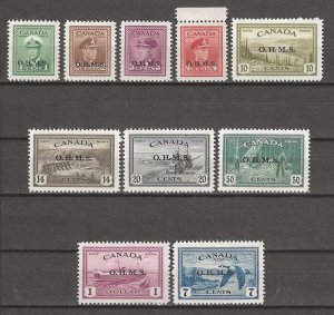 CANADA 1949 SG O162/O171 MNH