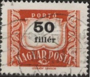 Hungary J240 (used cto) 50f numeral, red, perf. 14½ (1958)