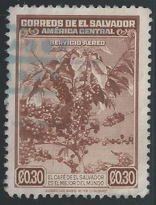 El Salvador #C76 30¢ Coffee Tree with Ripe Berries