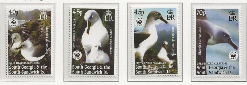 SOUTH GEORGIA Sc 290-93 MNH SET+MINISHEET of 2003 - BIRDS 