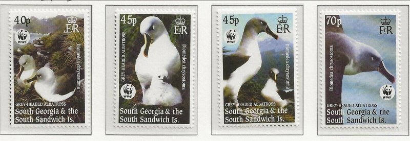 SOUTH GEORGIA Sc 290-93 MNH SET+MINISHEET of 2003 - BIRDS