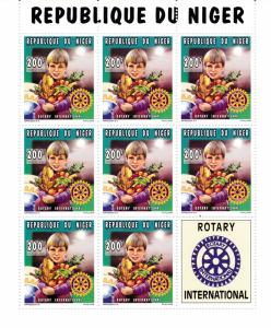 Republic of Niger 1996 Rotary International Sheet of 8+ Label  VF/NH