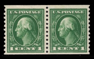 MOMEN: US STAMPS #443 COIL PAIR MINT OG NH VF/XF CHOICE $185 LOT #86741*