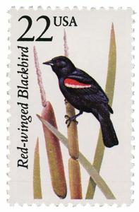 1987 22c Red-Winged Blackbird, North American Wildlife Scott 2303 Mint F/VF NH
