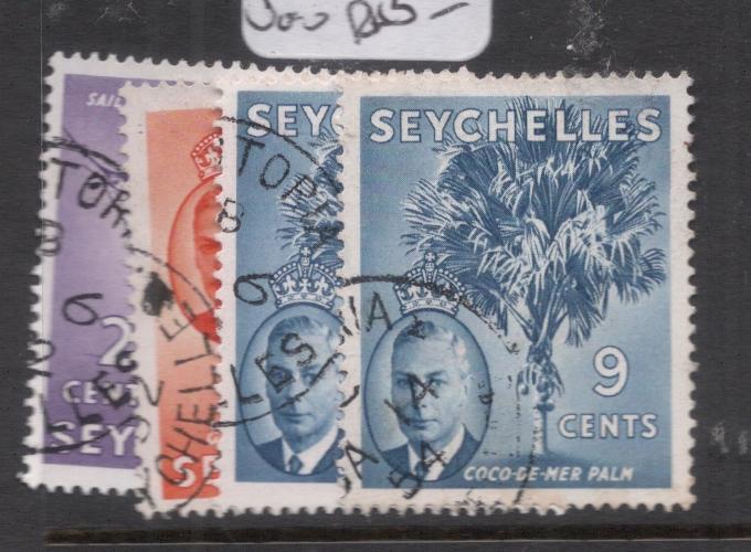 Seychelles SG 158-60 + 160 Shade VFU (2dnl)